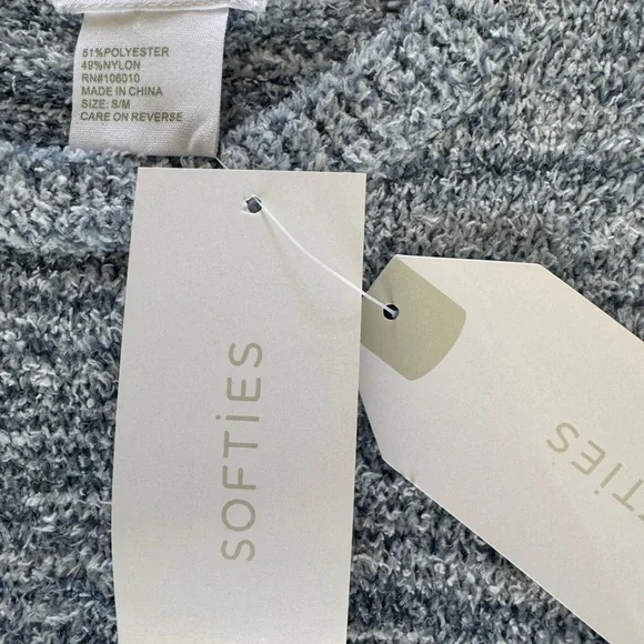 NWT Softies Marshmallow Crew Neck Lounger Pajama Gown w Pockets S/M 42” Blue - Picture 6 of 10